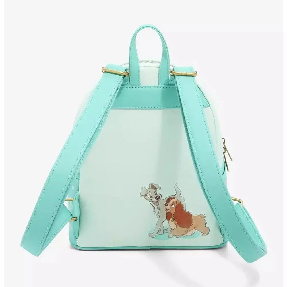 NWT Loungefly Disney Lady And The Tramp Window Kiss Mini Backpack
